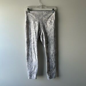 Lululemon light grey printed athletic leggings